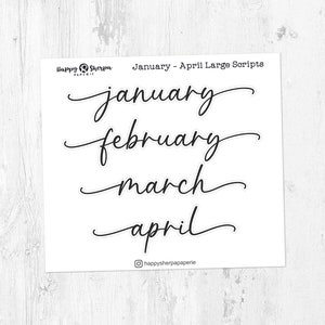Grote scripts januari-april - verijdelde planner decostickers