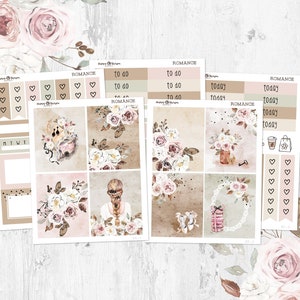 Romance - Silver Foil - Mini Weekly Kit planner stickers (5 sheets)