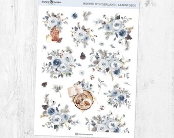 Winter Wonderland - Large Deco Stickersheet | Planner, Bullet Journal Stickers