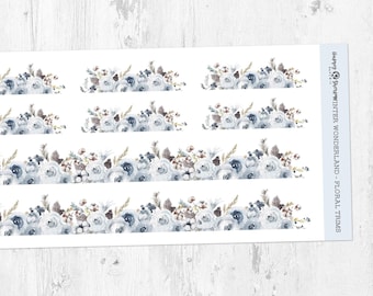 Winter Wonderland - Floral Trims - Deco Stickersheet | Planner, Bullet Journal Stickers
