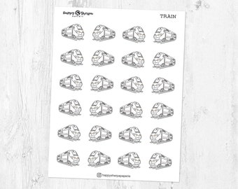 Train - 24 cute doodle planner stickers