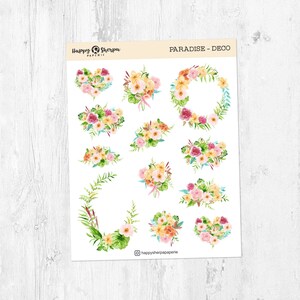 Paradise - Deco Stickersheet | Planner, Bullet Journal Stickers