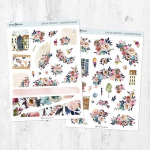 Giorno in città - Kit di adesivi decorativi / Planner, adesivi per Bullet Journal