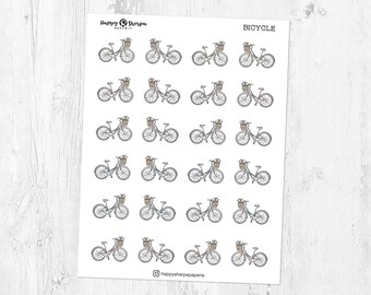 Fahrrad - 24 niedliche Doodle Planer Sticker
