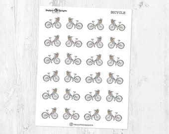 Bicycle - 24 cute doodle planner stickers