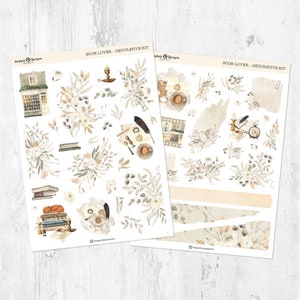 Book Lover - Kit adesivi decorativi / Planner, adesivi Bullet Journal