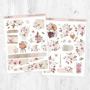 Romanticismo - Kit adesivi decorativi/pianificatore, adesivi Bullet Journal