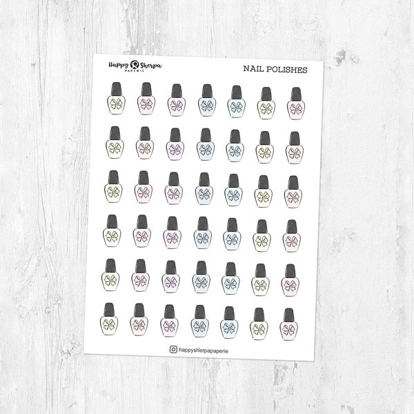 Nail Polishes - 42 cute doodle planner stickers