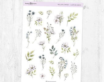 Wildflower - Large Deco Stickersheet | Planner, Bullet Journal Stickers