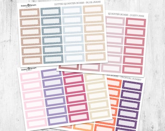 Quarter Boxes - 24 Functional Planner Stickers - Color Palette 10-20