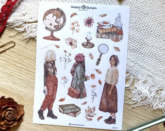 Academia - Hand Drawn Deco Stickersheet | Planner, Bullet Journal Stickers