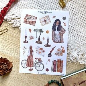 Academia - Feuille d'autocollants déco dessinés à la main 2. | Agenda, Stickers Bullet Journal