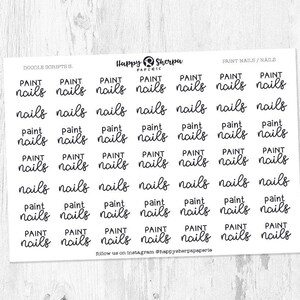 Lacknägel / Nägel - Handgeschriebene Script Planer Sticker