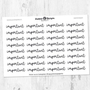 Importante - Adesivi per la pianificazione di script scritti a mano