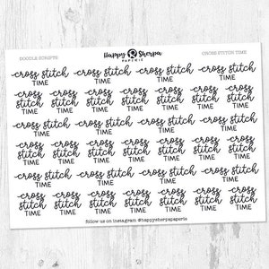 Cross Stitch Time - Handwritten script planner stickers