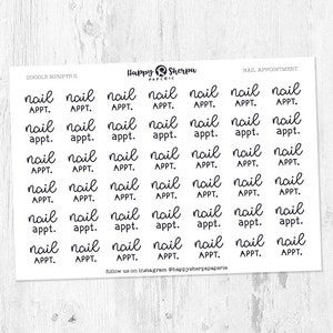 Nail Appointment - Autocollants manuscrits de planificateur de script