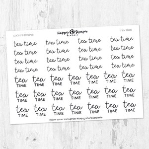 Tea Time - Handgeschriebene Script Planner Sticker