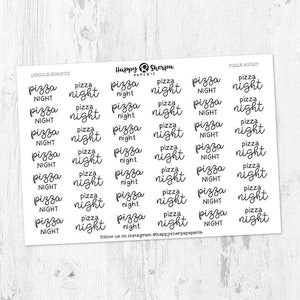 Pizza Night - Autocollants de planificateur de script manuscrits