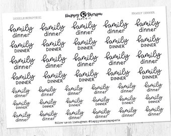 Familiendinner - Handgeschriebene Script Planner Sticker