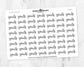 Doelen - Handgeschreven script planner stickers