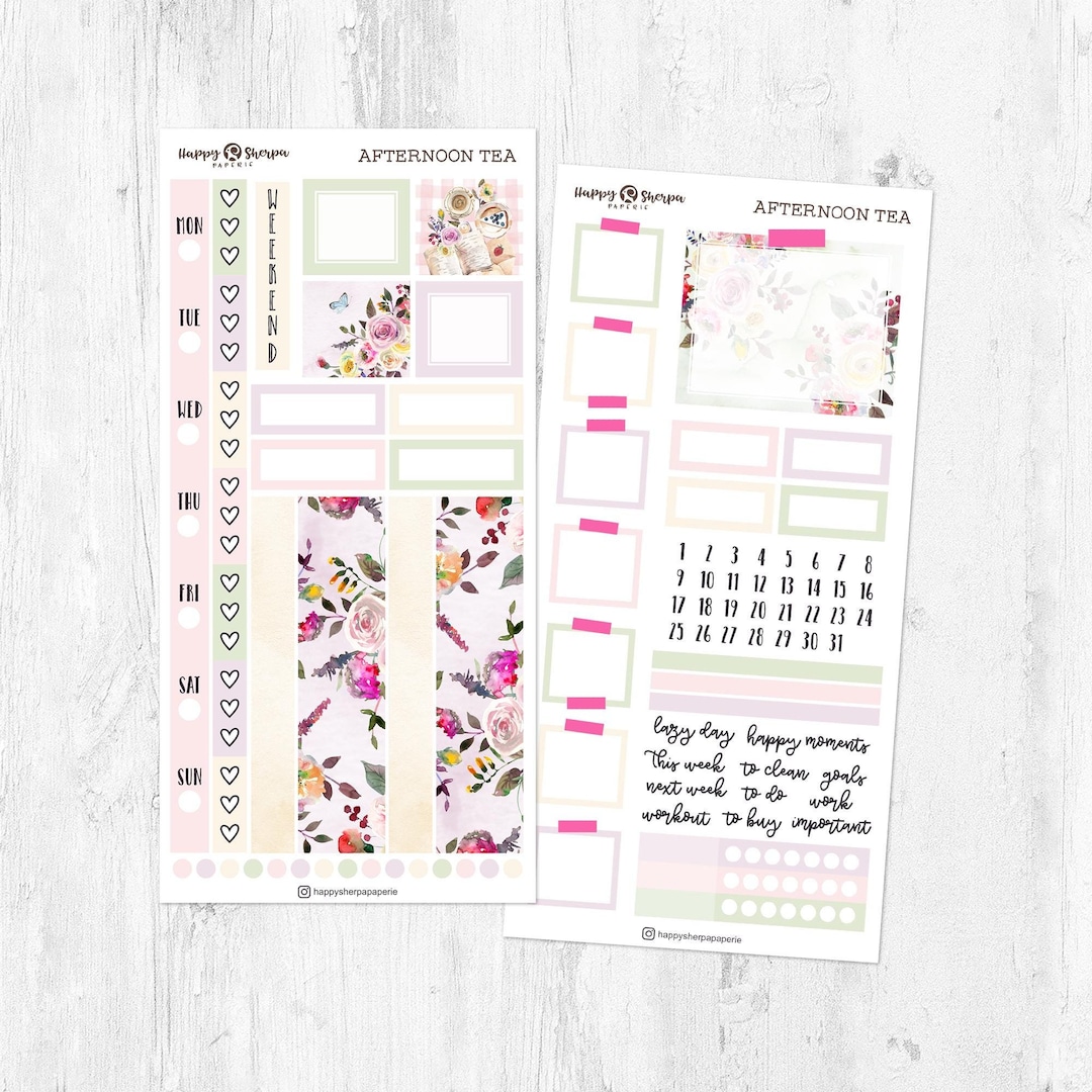 Afternoon Tea - Hobonichi Weeks Sticker Kit - Etsy