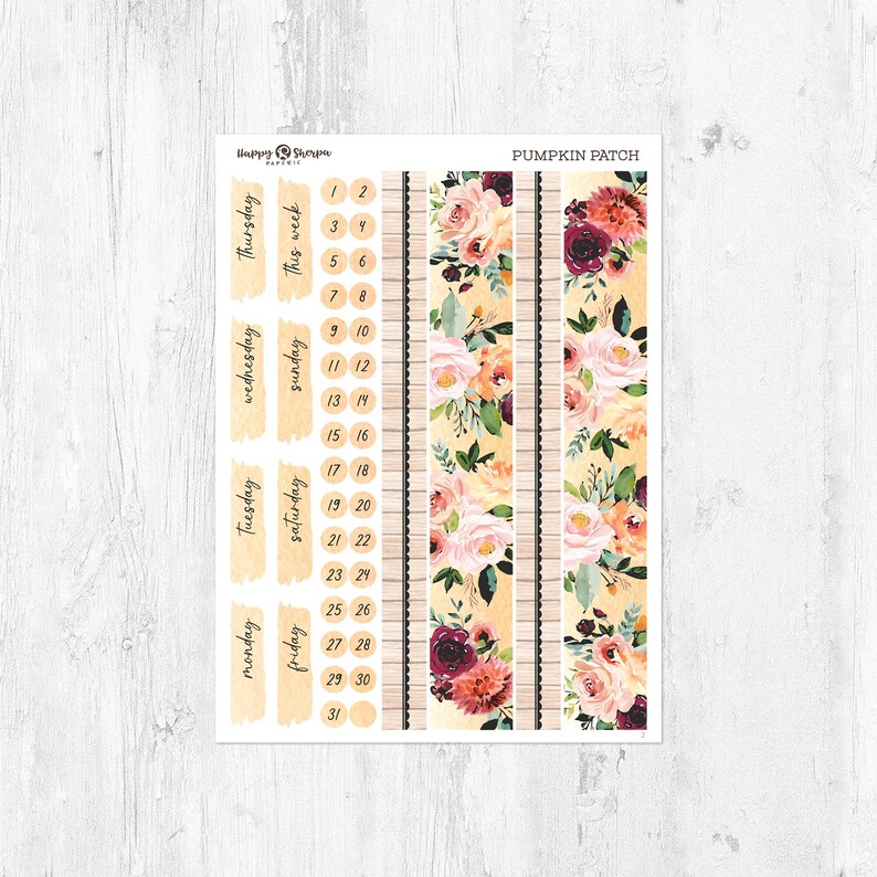 Pumpkin Patch - Gold Foil - Planner Sticker Kit (5 Sheets) - for ...