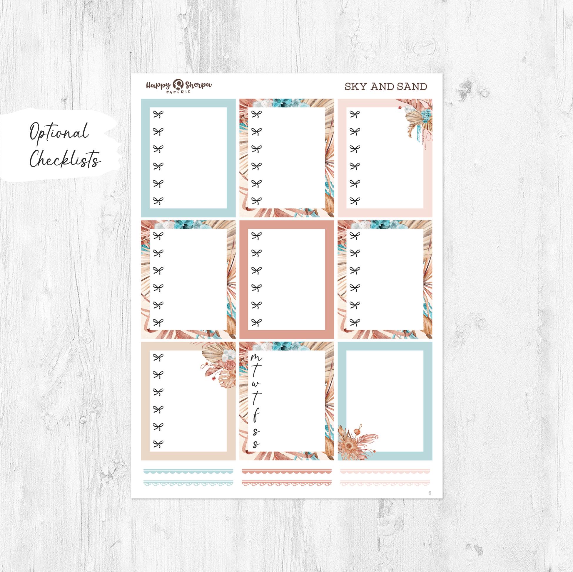 Sky and Sand - Gold Foil - Planner Sticker Kit (5 Sheets) - for ...