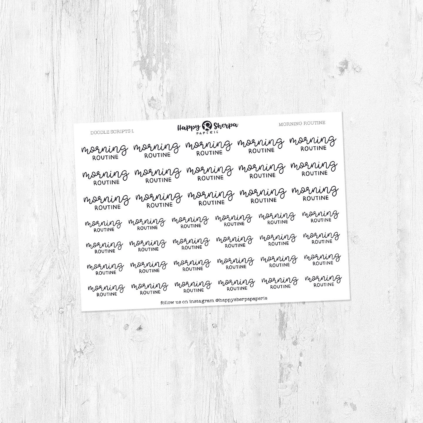 Morning Routine Handwritten Script Planner Stickers | Etsy