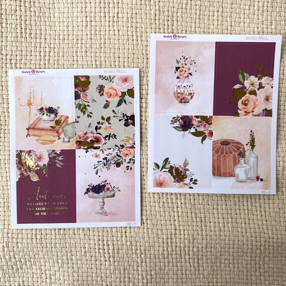 Boho Fall Mini Weekly Kit planner stickers 5 sheets - for Happy Planner ...