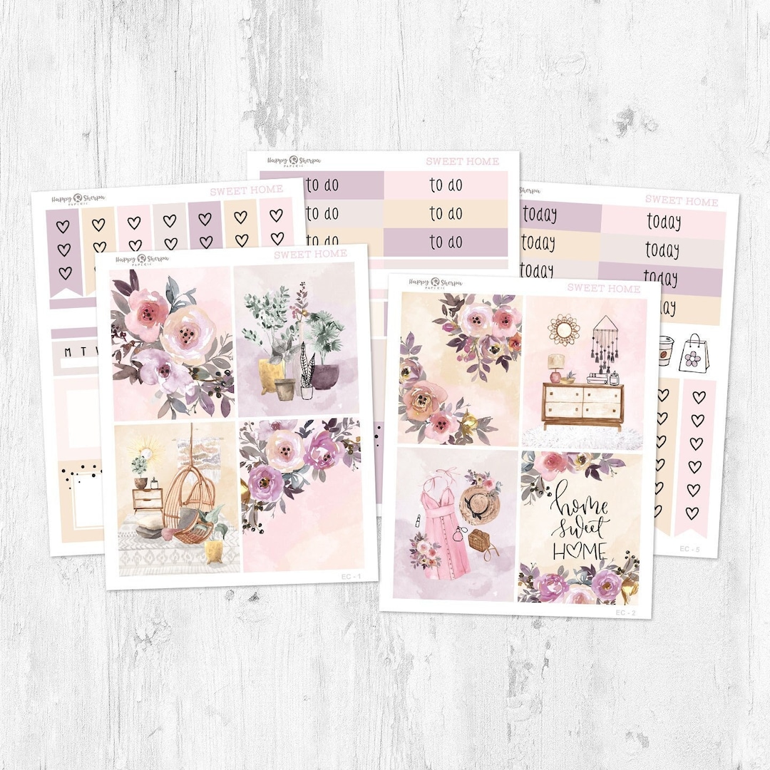 Sweet Home - Gold Foil - Mini Weekly Kit Planner Stickers (5 Sheets ...