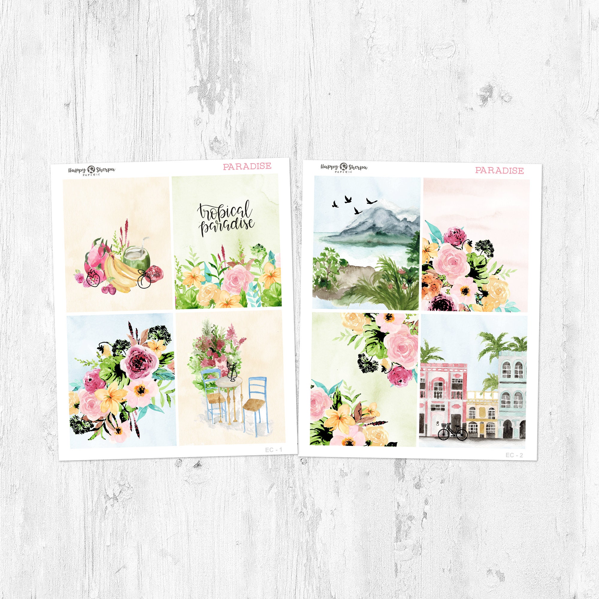 Paradise - Gold Foil - Mini Weekly Kit Planner Stickers (5 Sheets ...