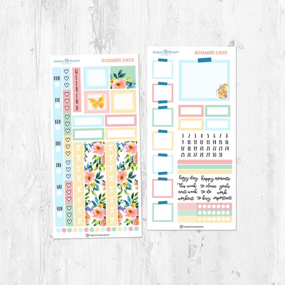 Summer Days - Hobo weeks sticker kit