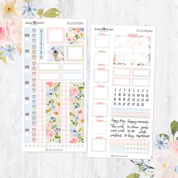 Flourish Hobo Weeks Sticker Kit Etsy