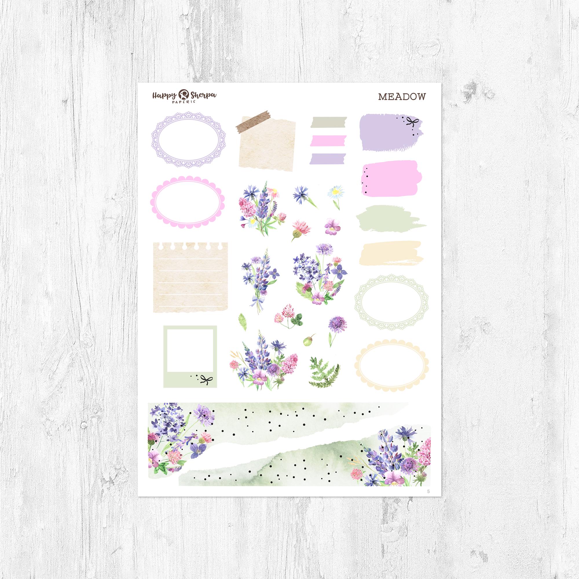 Meadow - Gold Foil - Planner Sticker Kit (5 Sheets) - for Standard ...