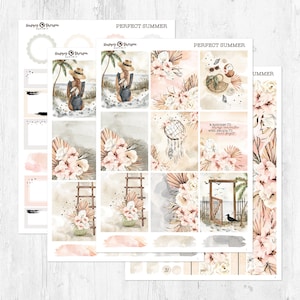 Perfect Summer - Gold Foil - Planner sticker kit (5 sheets) - for standard vertical planners