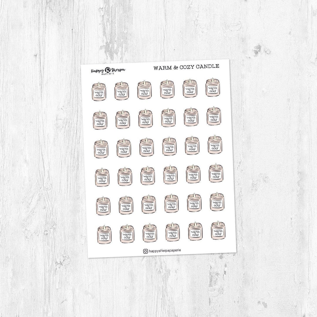 Warm & Cozy Candles - 36 Cute Doodle Planner Stickers - Etsy