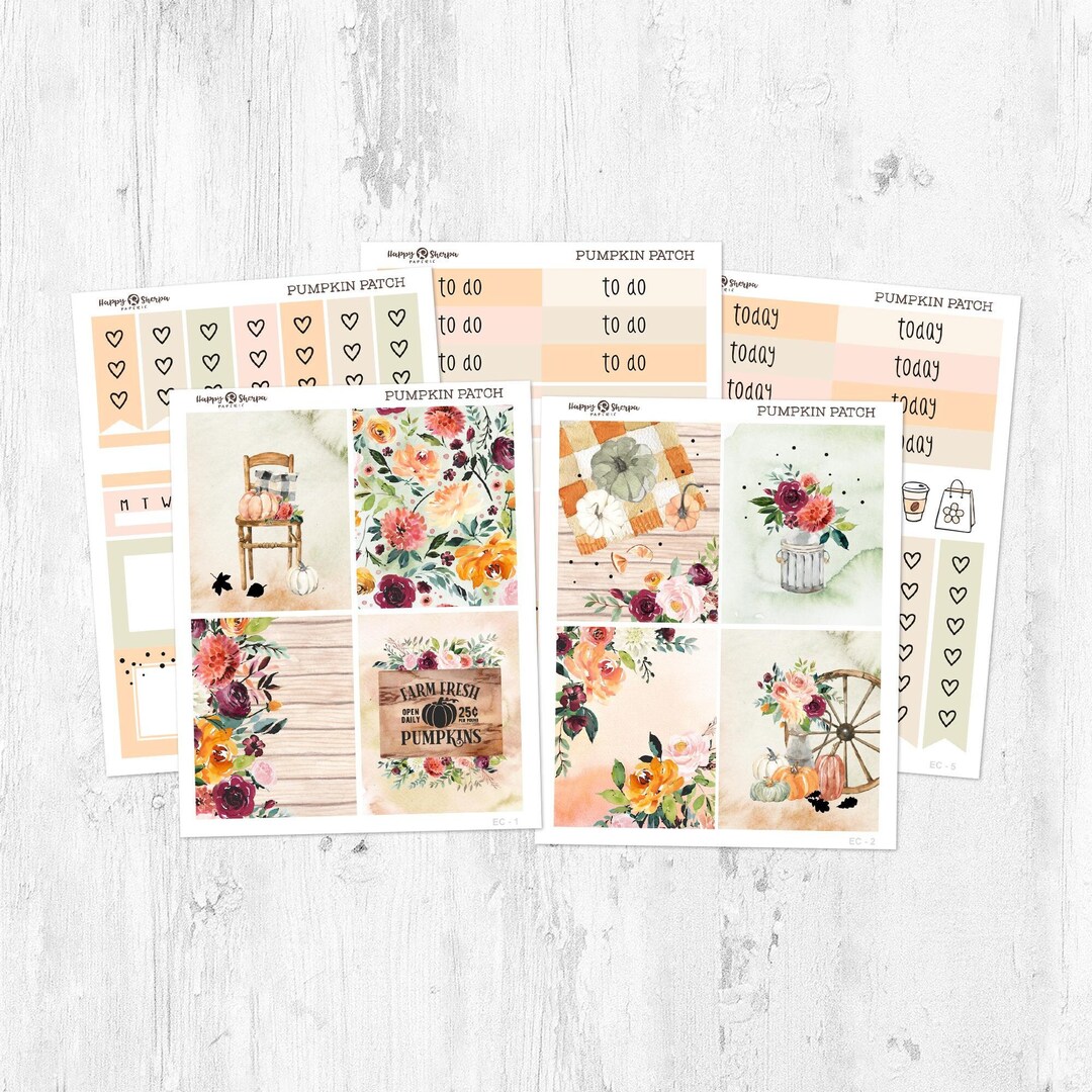 Pumpkin Patch - Gold Foil - Mini Weekly Kit Planner Stickers (5 Sheets ...