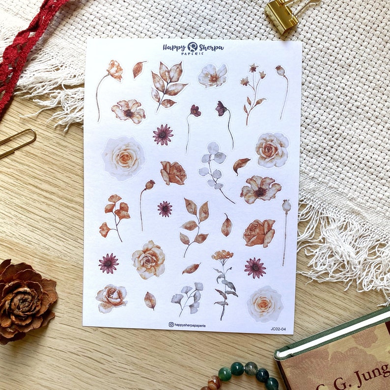100 Pegatinas De Flores Transparentes Para Scrabooking Y Journaling – Diseños Variados De 3-6 Cm, Adhesivas Y Reutilizables, Ideales Para Decorar Planificadores, Cuadernos Y Móviles
