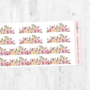 Afternoon Tea - Floral Trims - Deco Stickersheet | Planner, Bullet Journal Stickers