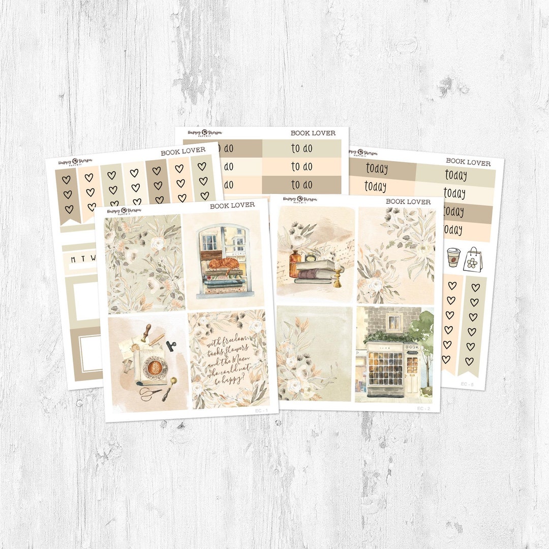 Book Lover - Mini Weekly Kit Planner Stickers (5 Sheets) - for Standard ...