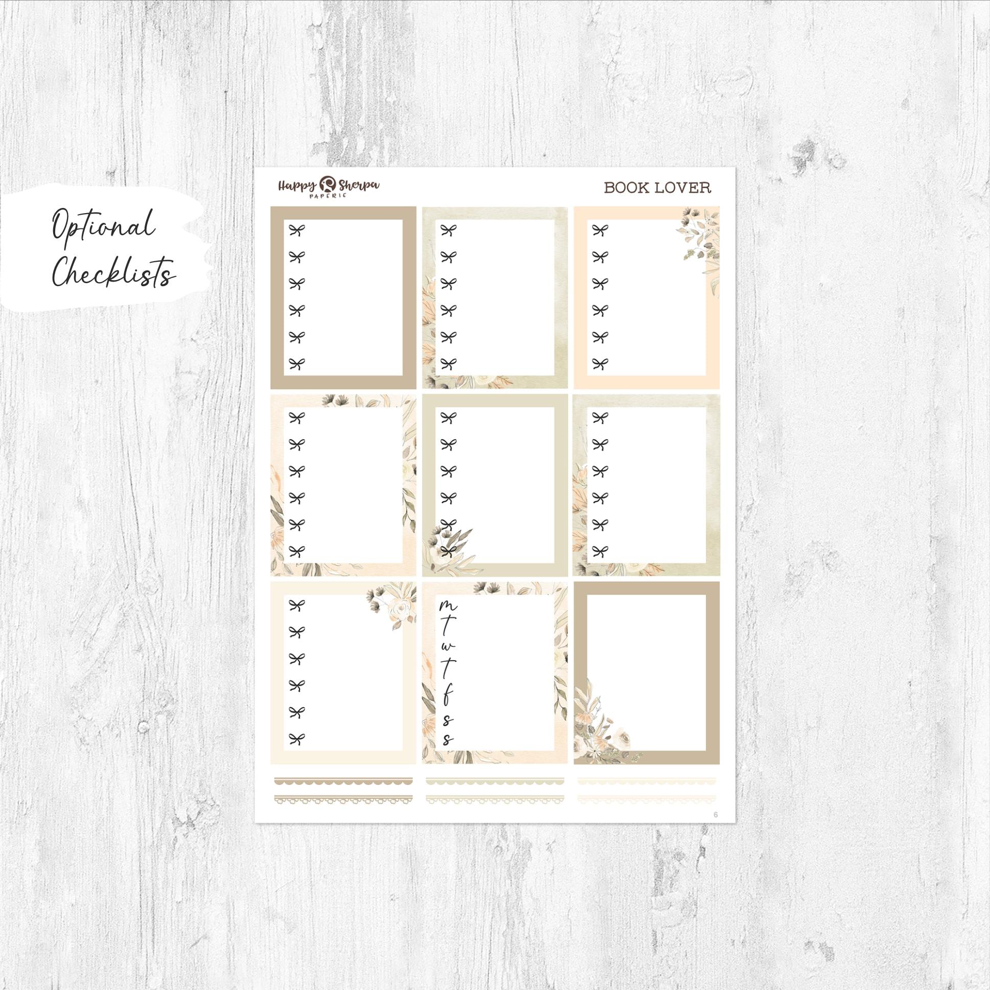 Book Lover - Gold Foil - Planner Sticker Kit (5 Sheets) - for Standard ...