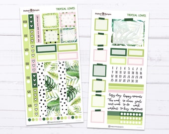 Tropical Leaves - Hobo weeks sticker kit