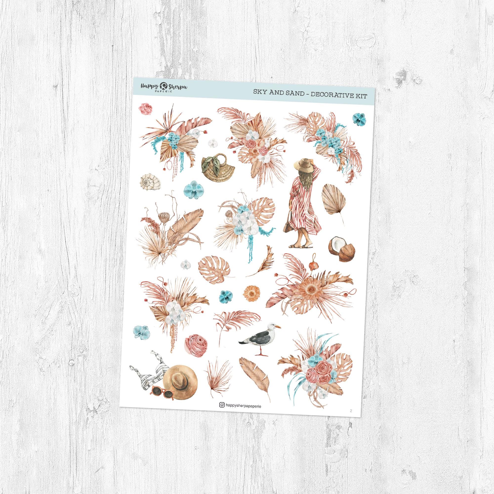 Sky and Sand - Decorative Sticker Kit | Planner, Bullet Journal ...