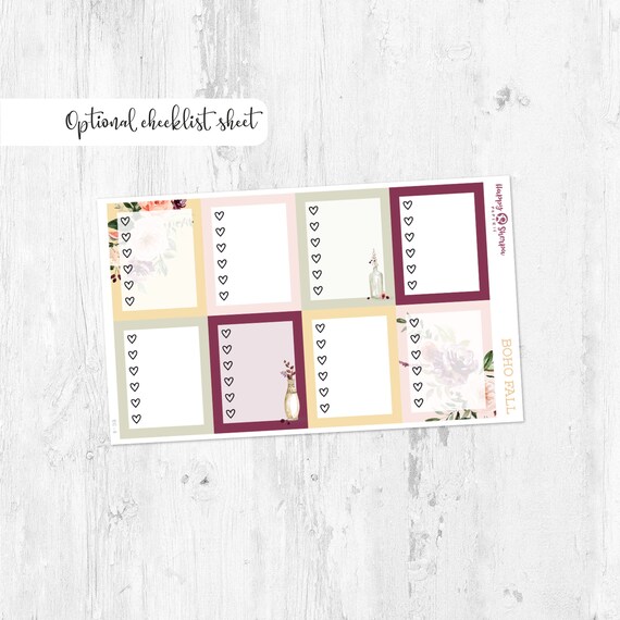 Boho Fall Mini Weekly Kit planner stickers 5 sheets - for Happy Planner ...