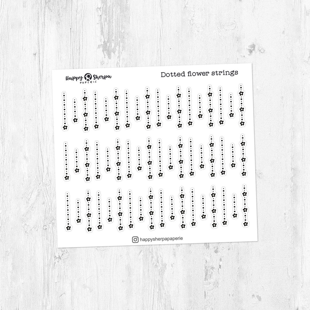 Dotted Flower Strings - Foiled Planner Deco Stickers - Etsy