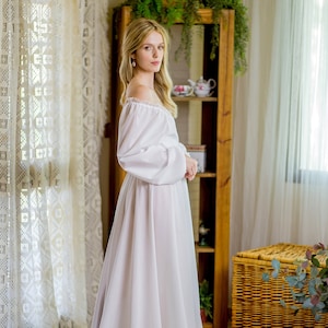 Victorian nightgown, Romantic cotton nightgown, Victorian cotton nightgown, Vintage women&#39;s nightgown, Cottagecore nightgown, Vintage dress