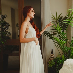Bridal nightgown, Chiffon Wedding Nightgown, Long bridal nightgown, Comfortable bridal Lingerie, Oversize bridal nightgown, Wedding lingerie image 2