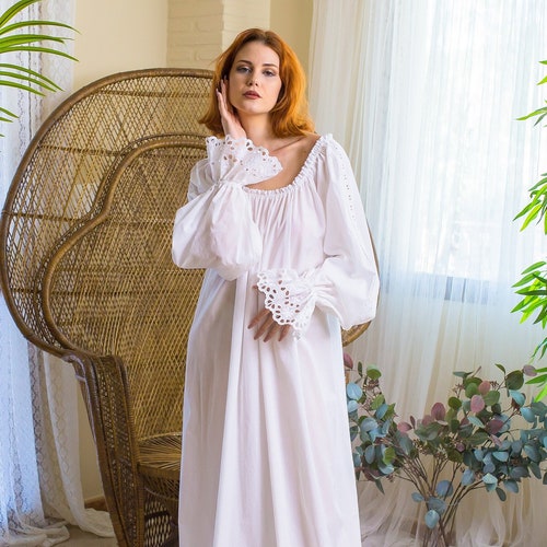 100% Cotton Nightgown Organic Cotton Nightdress Vintage - Etsy