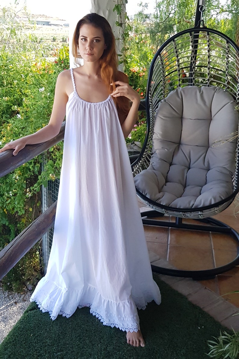 100% Cotton Nightgown Organic Cotton Nightdress Vintage - Etsy