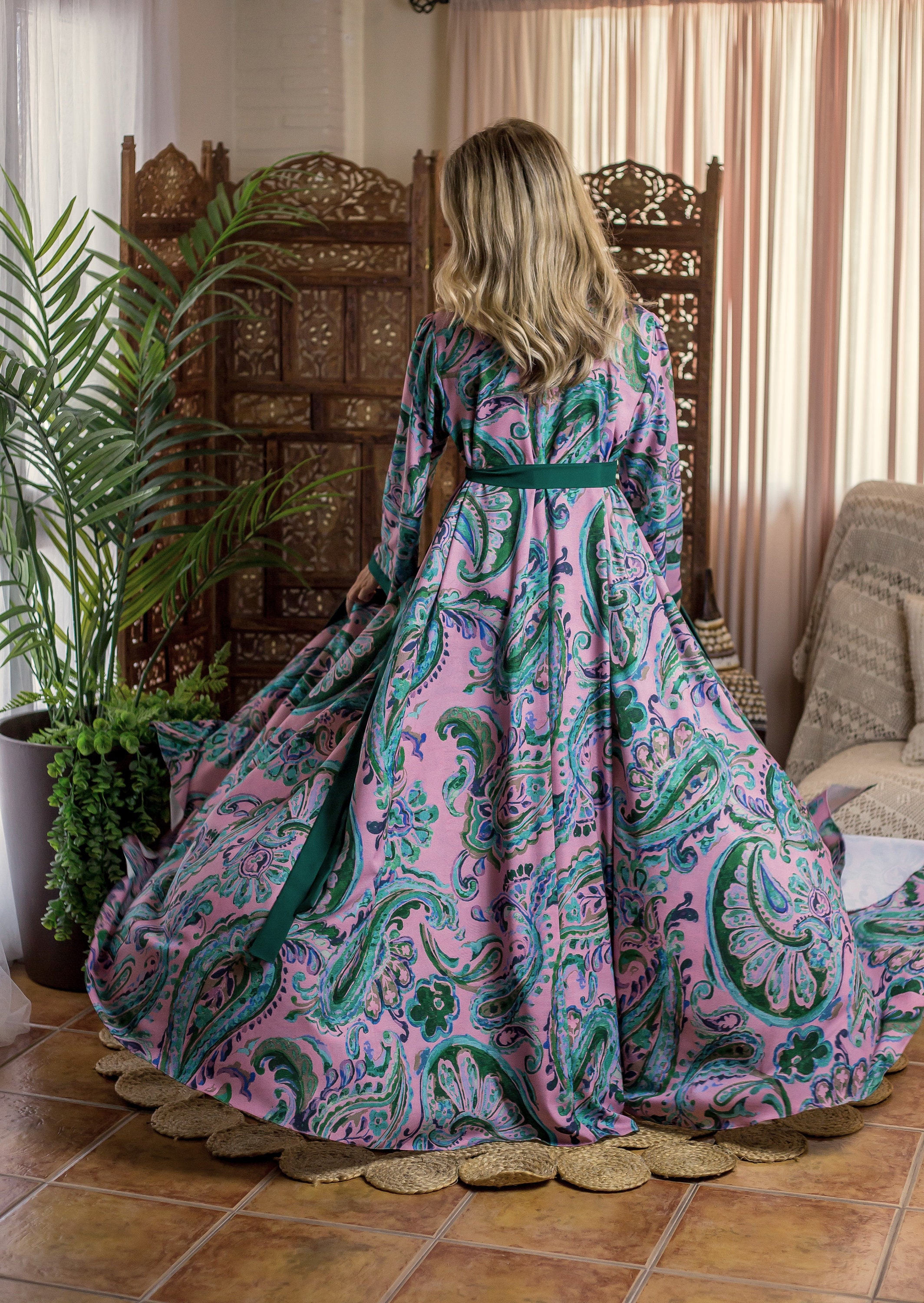 Women s Maxi Robe Long Women s Robe Elegant Nightwear Women s